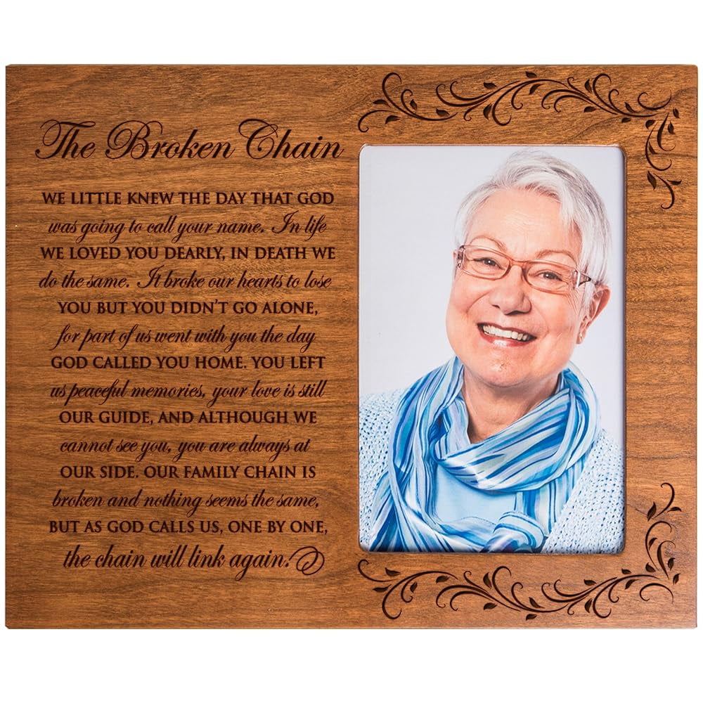 Broken Chain Poem In Loving Memory Memorial Photo Frame Holds 4X6