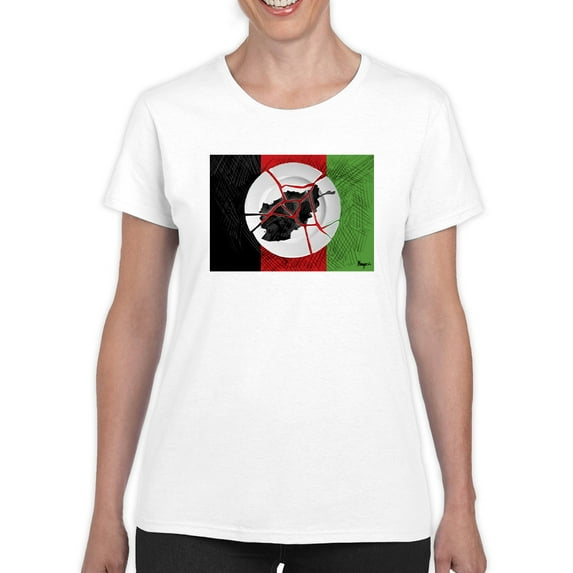 Broken Dish T-Shirt Women -Muzaffar Yulchiboev Designs, Female x-Large