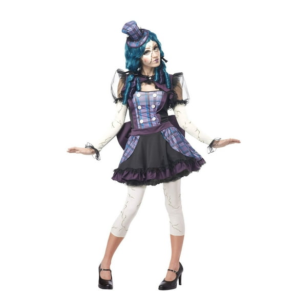 Broken Doll China Scary Broken Haunted Fancy Dress Up Halloween Adult Costume