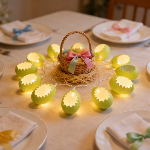 Broken Egg Light String, 150cm Easter Decoration, Cracked Shell Shaped Bulbs, Battery Operated Fairy Lights, Home Holiday Ambiance, Spring Party Garland