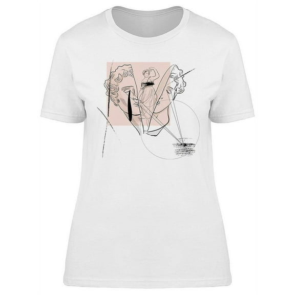 Broken Head Of David With Female T-Shirt Women -Image by Shutterstock, Female Medium