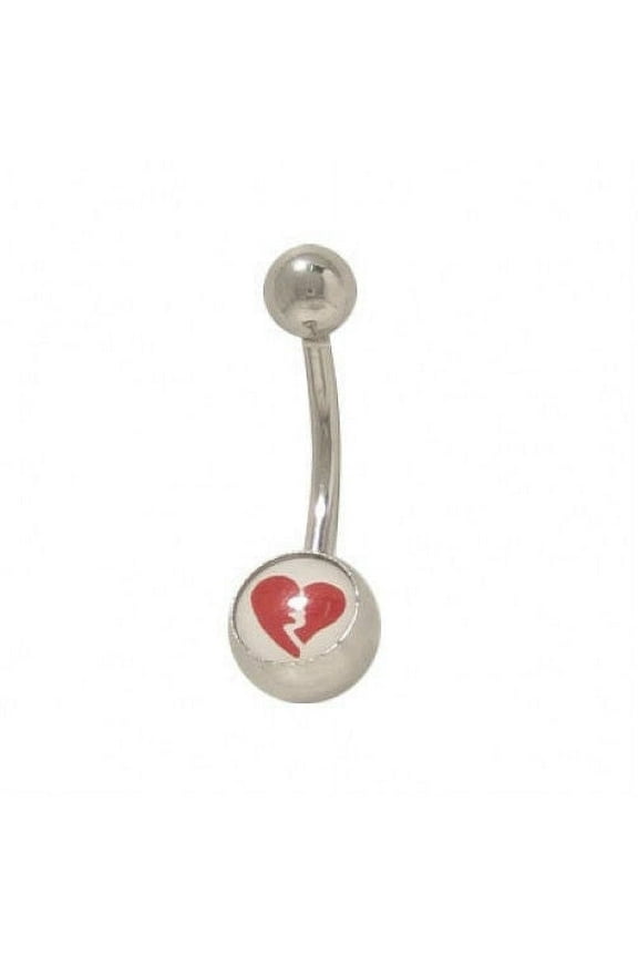 Broken Heart Belly Ring Surgical Steel 14G
