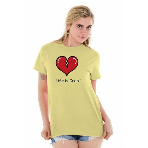 Broken Heart Breakup Dating Romantic Women's Graphic T Shirt Tees Brisco Brands X