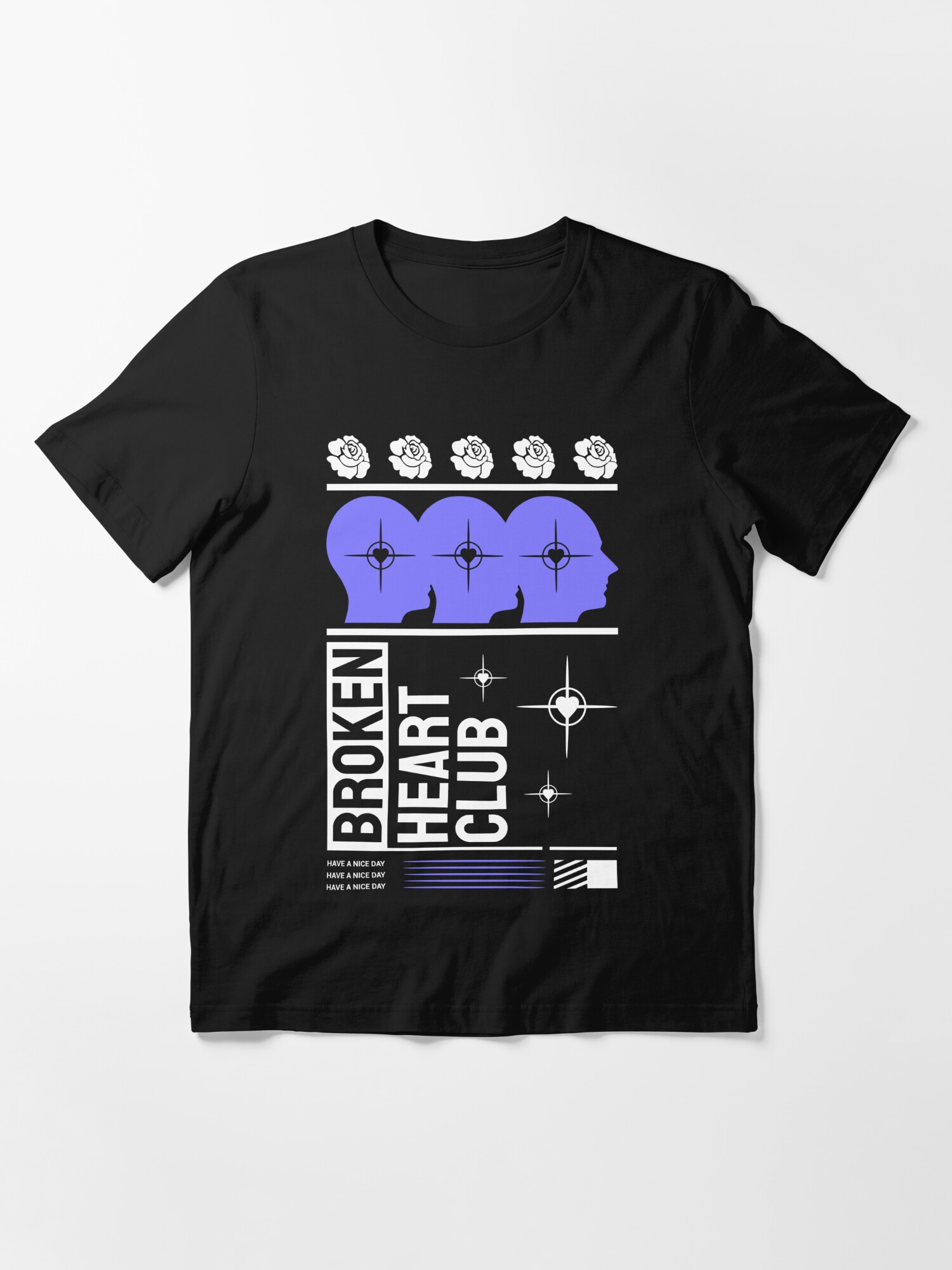 Broken Heart Club Members Only Retro Love Quote Sad T-shirt, for men ...