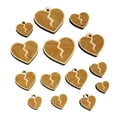 thumbnail image 1 of Broken Heart Love Wood Mini Charms Shapes DIY Craft Jewelry - With Hole - 25mm (7pcs), 1 of 7
