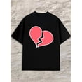 thumbnail image 1 of Broken Heart Tee Mens black perfect for summer outdoor activities and leisure wear Classic Unisex Shirt Graphic tshirts Vintage Unisex Shirt Crewneck tshirts, 1 of 7