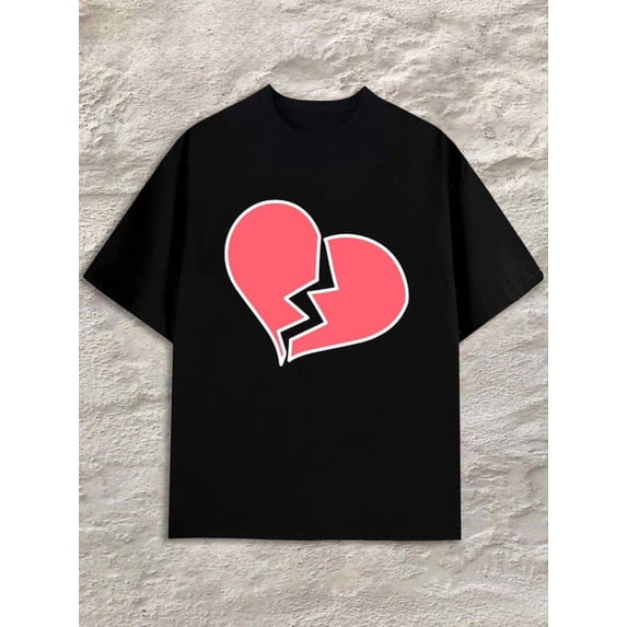 Broken Heart Tee Mens black perfect for summer outdoor activities and leisure wear Classic Unisex Shirt Graphic tshirts Vintage Unisex Shirt Crewneck tshirts
