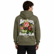 Broken Hearts Club Mens Brown Hoodie Large