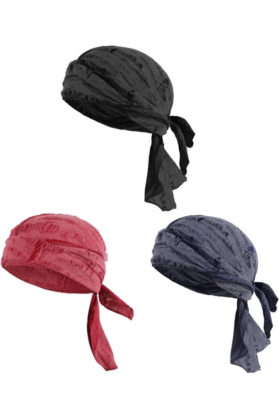 Broken Hip Hop Do Rag Skull Cap Bandana Hat Du Rags Pirate Wave Durag Cooling Motorcycle Cycling Cap for Men Women