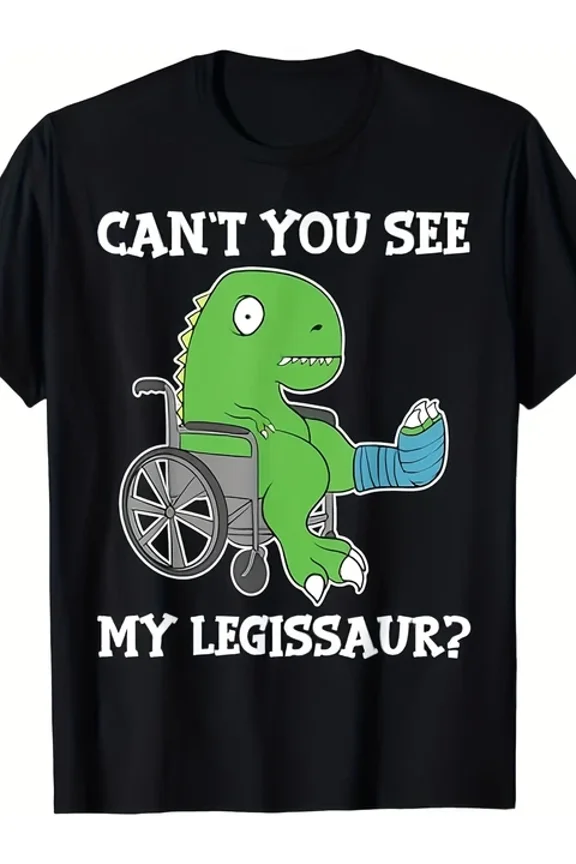 [Broken Leg Dinosaur T-Shirt Gift] Dino Funny Get Well Broken Leg Gift S-5XL Birthday Gifts; For Men & Women