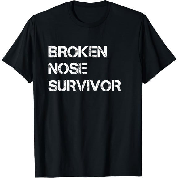Broken Nose Survivor. Funny Nose Surgery T-Shirt men and women can wear, black, white, gifts