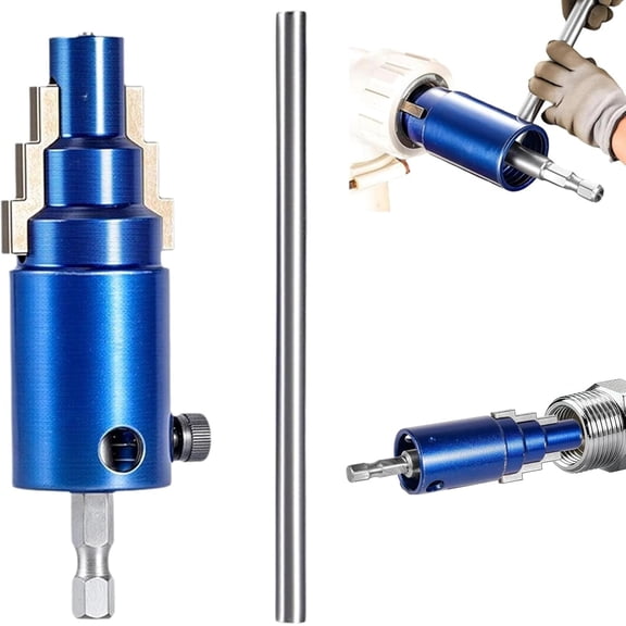 Broken Pipe Extractor Tool, 3 In 1 Electric Drill Manual Broken Pipe Valve Extractor Tool Faucet Removal & Internal Pipe Wrench for 1/2" 3/4" 1" Pipes Bolt Extractor Set Plumbing Fitting Tools