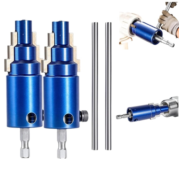 Broken Pipe Extractor Tool, 3 In 1 Electric Drill Manual Broken Pipe Valve Extractor Tool Faucet Removal & Internal Pipe Wrench for 1/2" 3/4" 1" Pipes Bolt Extractor Set Plumbing Fitting Tools