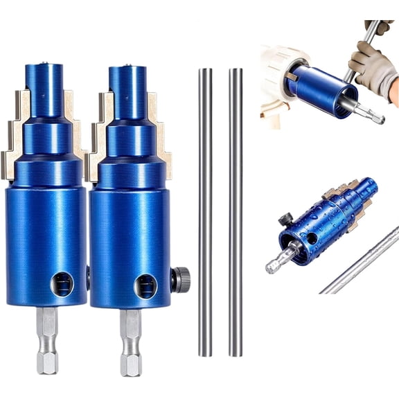 Broken Pipe Extractor Tool, 3 In 1 Electric Drill Manual Broken Pipe Valve Extractor Tool Removes Rusted Damaged Faucet Bolts Angle Valves 1/2",3/4",1"