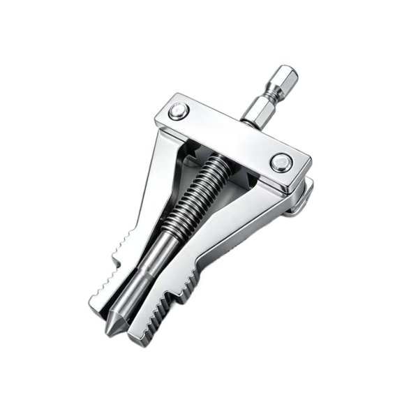 Broken Pipe Extractor Tool, Drill-Compatible Thread Remover for 1/2", 3/4" & 1" Pipes, Rusted Faucet and Fitting Removal Tool, Silver