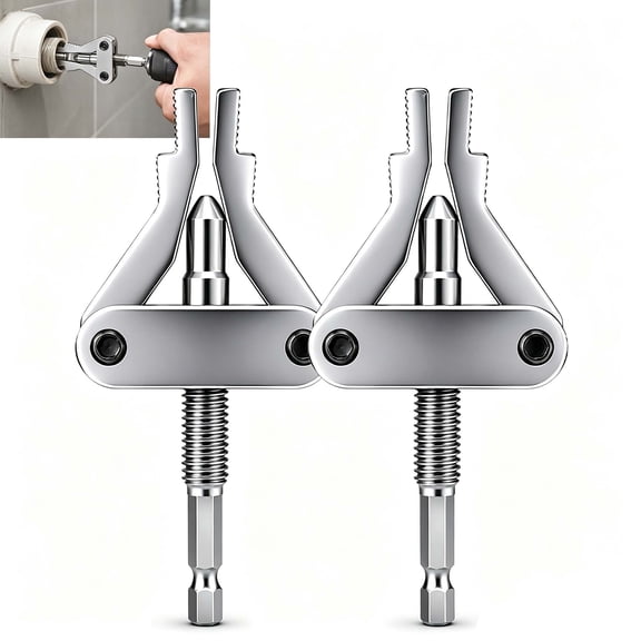 Broken Pipe Extractor Tool, Drill Powered Pipe Thread Remover Kit for Damaged Pipes, Steel Extractor Set for Shower Arms Valves PVC Repair