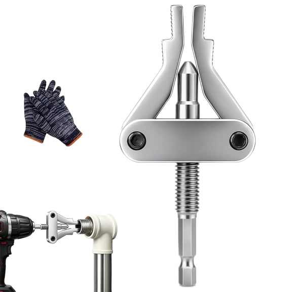 Broken Pipe Thread Extractor, Damaged Screw Bolt Thread Valve Remover Tool for 1/2" 3/4" 1" Pipes Nipple Removal Tool, 3-in-1 Heavy Duty Universal Hex Shank Broken Pipe Extractor