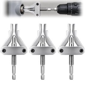 Broken Pipe Thread Extractor Tool, Damaged Screw Bolt Valve Remover, Hex Shank for Power Drills, 1/2 3/4 1 Inch(3PCS)