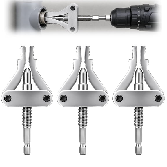 Broken Pipe Thread Extractor Tool, Damaged Screw Bolt Valve Remover, Hex Shank for Power Drills, 1/2 3/4 1 Inch(3PCS)