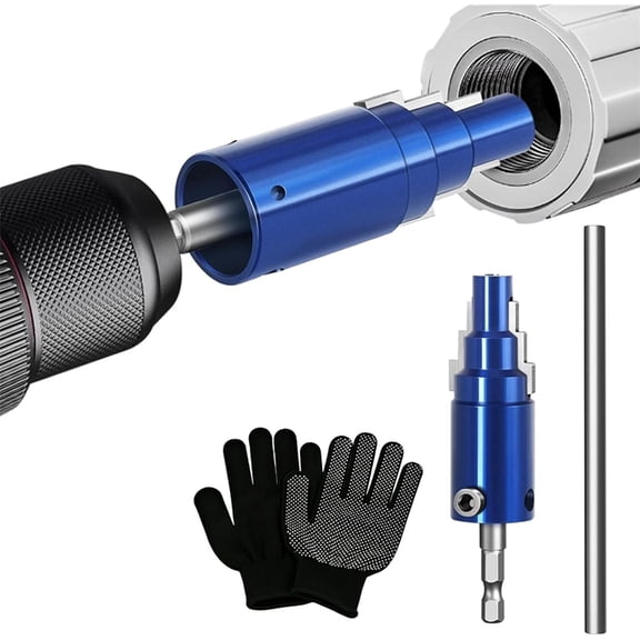 Broken Pipe & Valve Extractor Tool with Assist Rod, Glove for Electric Drill (1/2" 3/4" 1")