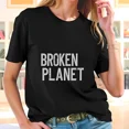 thumbnail image 1 of Broken Planet Silver Text Bold Unique Futuristic Streetwear Style Unisex T-Shirt, up to size 5XL, 1 of 2