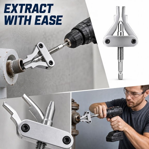 Broken Screw Extractor Tool for Damaged Bolts Studs Pipes and Valves Removal Manual Threaded Fastener Puller