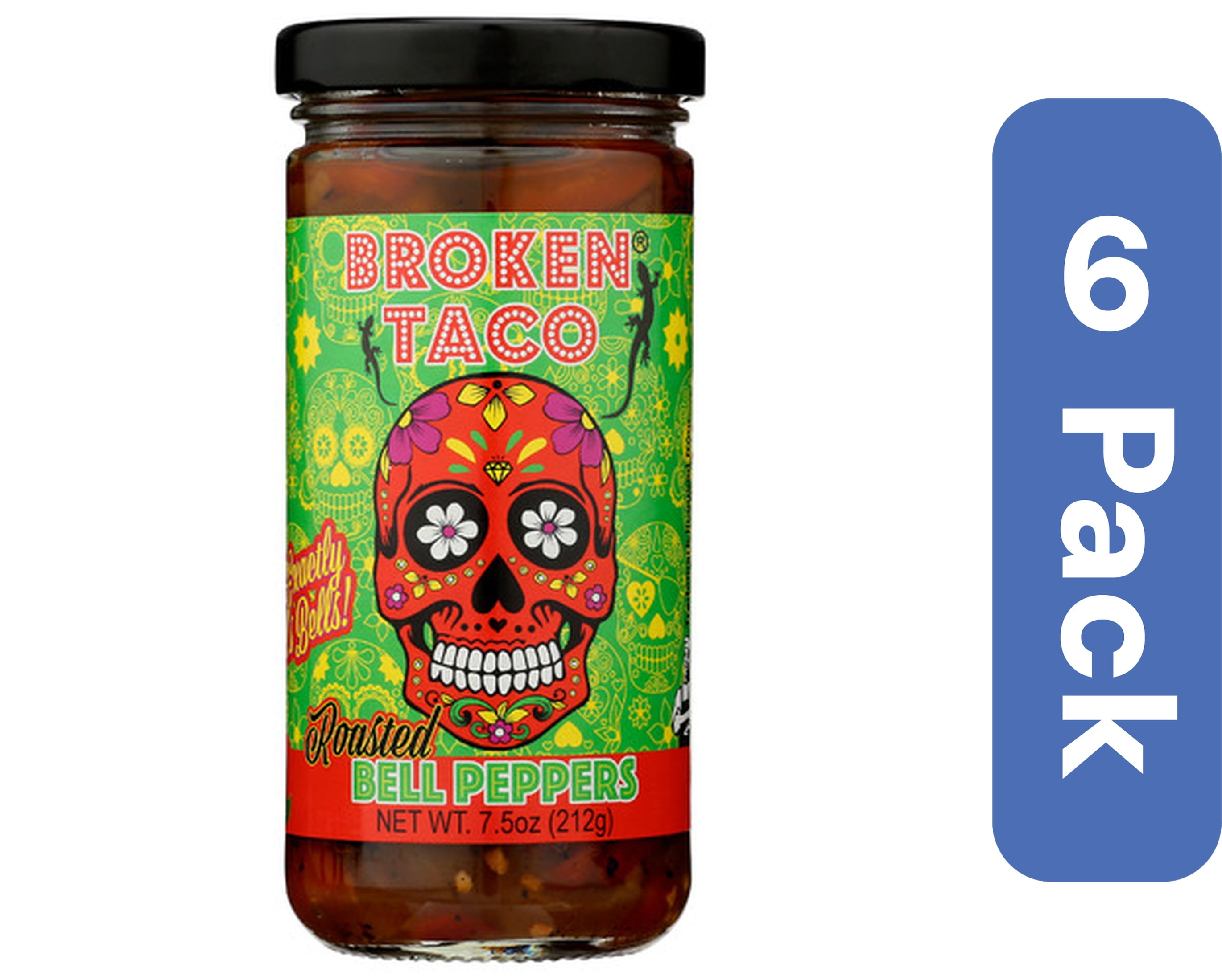 Broken Taco Roasted Red and Green Bell Peppers 8 oz (Pack Of 6)