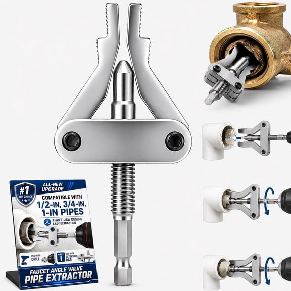 Broken Thread Extractor Tool, Universal 3-in-1 Pipe & Valve Extractor