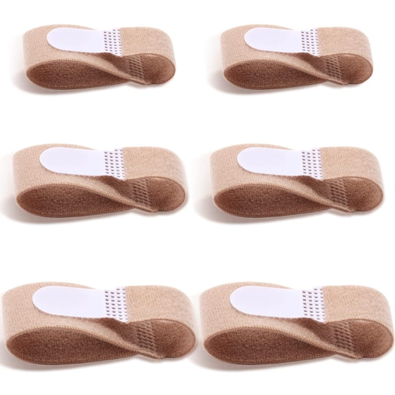 Broken Toe Splint, 6 Pieces Broken Toe Splint Finger Wrap Loop Bandages Cloth Padded Toe Bandages Protectors Separator Finger Support, 3 Sizes