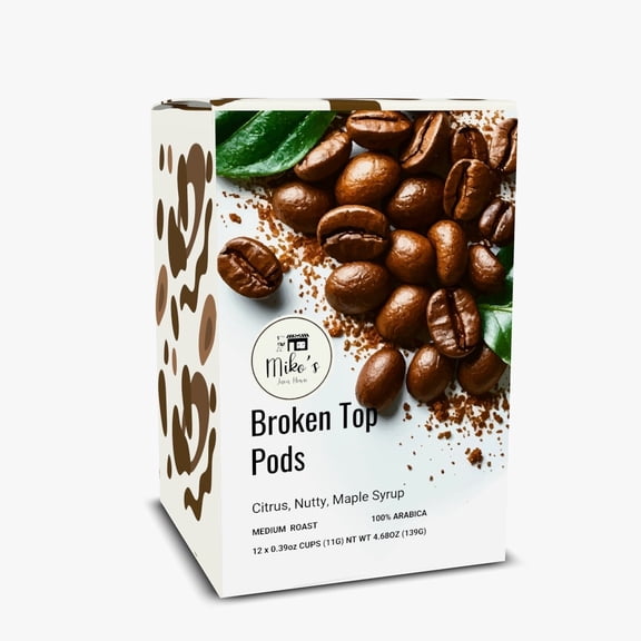 Mikos Java House Broken Top Coffee Pods, 100% Arabica Brazil-Mexico Medium Roast, K-Cup Compatible, Maple Chocolate, 12 count
