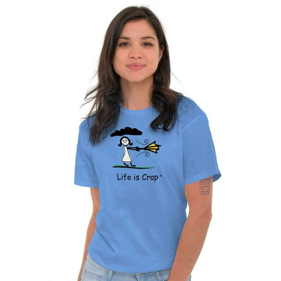 Broken Umbrella Rainy Day Funny Women's Plus Size Graphic Tee Brisco Brands 2X