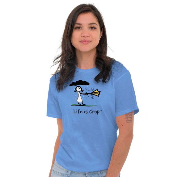 Broken Umbrella Rainy Day Funny Women's Plus Size Graphic Tee Brisco Brands 2X