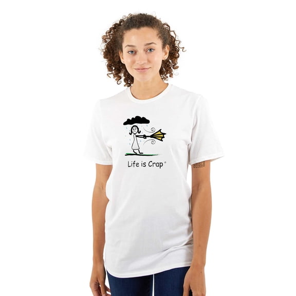 Broken Umbrella Rainy Day Funny Women's Plus Size Graphic Tee Brisco Brands 3X