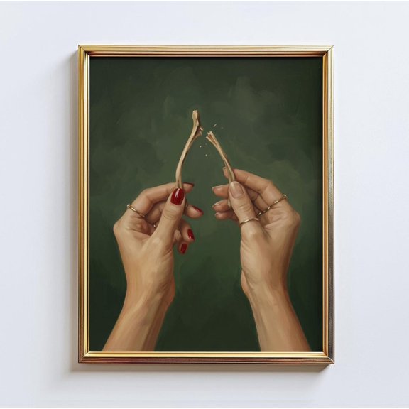 Broken Wish Wishbone Hand Still Life Wall Art Home Decor Unframed Paper Print
