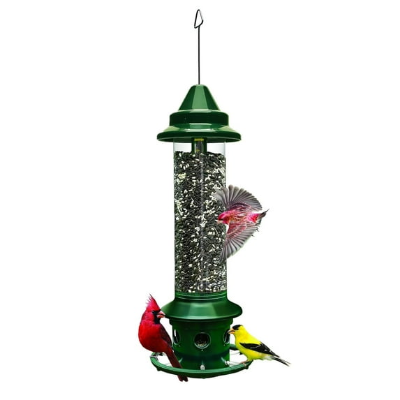 Brome 1024 Squirrel Buster Plus Wild Bird Feeder with Cardinal Perch Ring