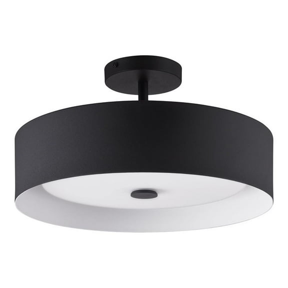 Bromi Design Lynch 1-Light Modern Metal Semi Flush Mount Light in Black/White