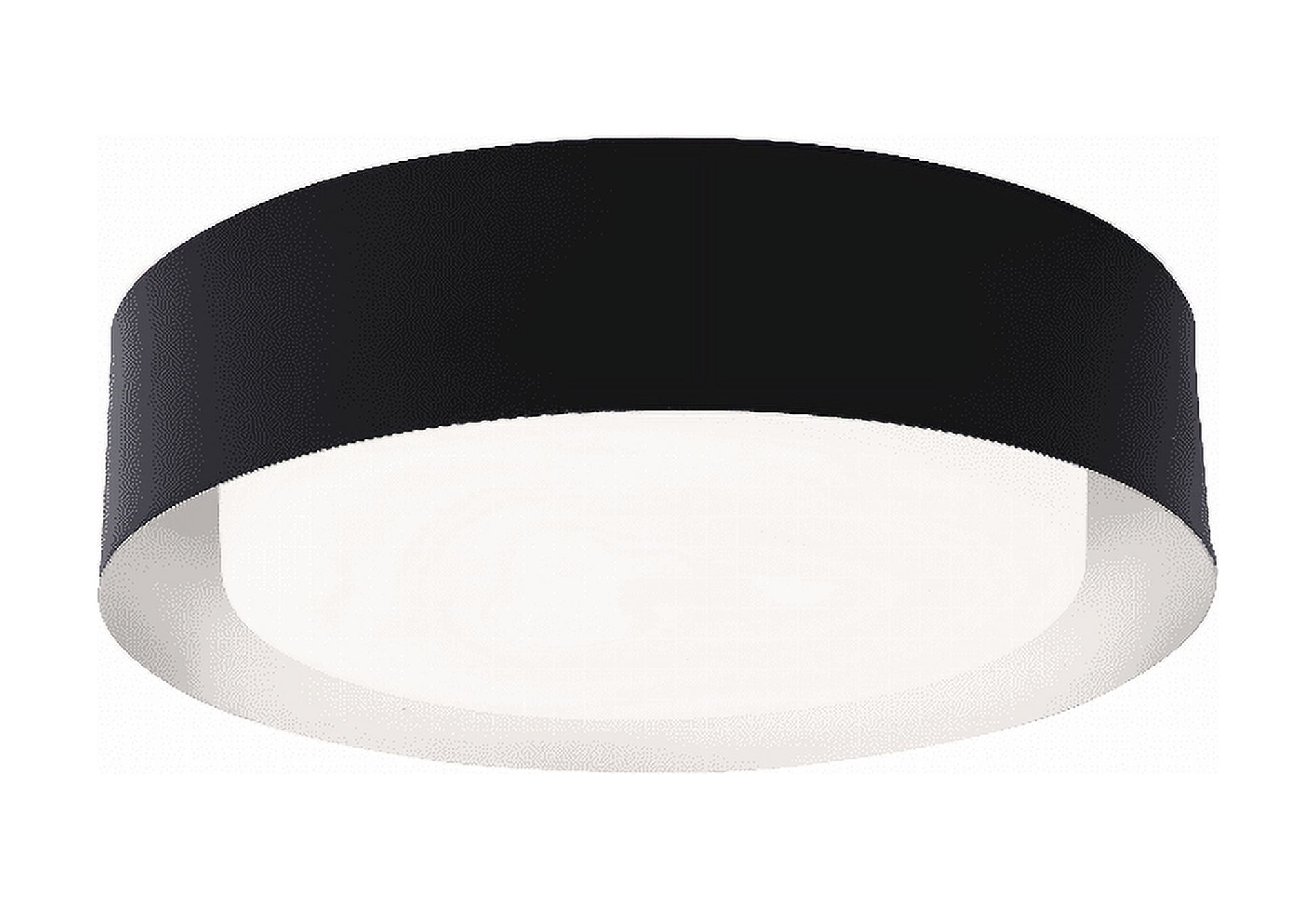Lynch 15.75" Black and Silver Modern Flush Mount Ceiling Light