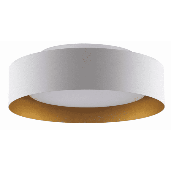 Bromi Design Lynch Metal Flush Mount Ceiling Light in White and Gold
