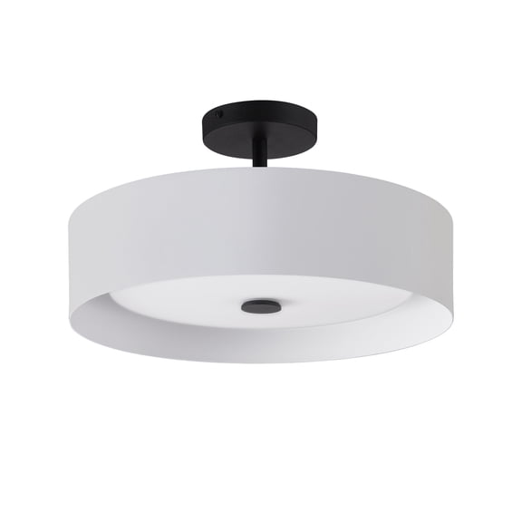 Bromi Design Lynch 3-Lights Semi-Flush Mount Ceiling Fixture in White and Black