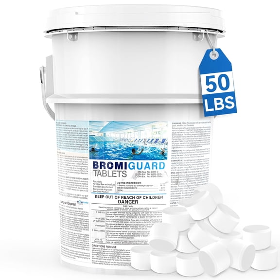 Bromine Tablets for SPA Hot Tub 1lb Brominating Tablets Booster Eliminates Bacteria Algae Soft Water Feel No Chlorine Odor Chemical Sanitizer Chlorine Alternative(50LB)