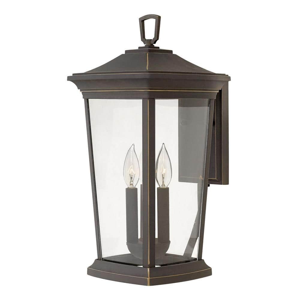 Elegant Bromley 3-Light Oil Rubbed Bronze Outdoor Wall Lantern