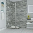 thumbnail image 1 of Bromley 37.25 to 38.25 x 38.375 x 72 in. Frameless Corner Hinged Shower Enclosure - Stainless Steel, 1 of 1