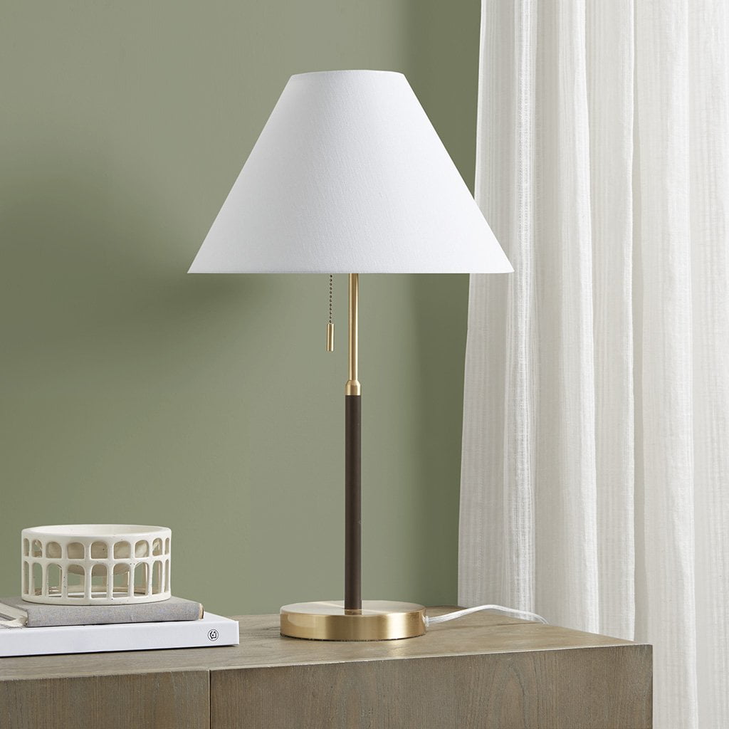 Bromley 23.5" White and Gold Mid-Century Table Lamp