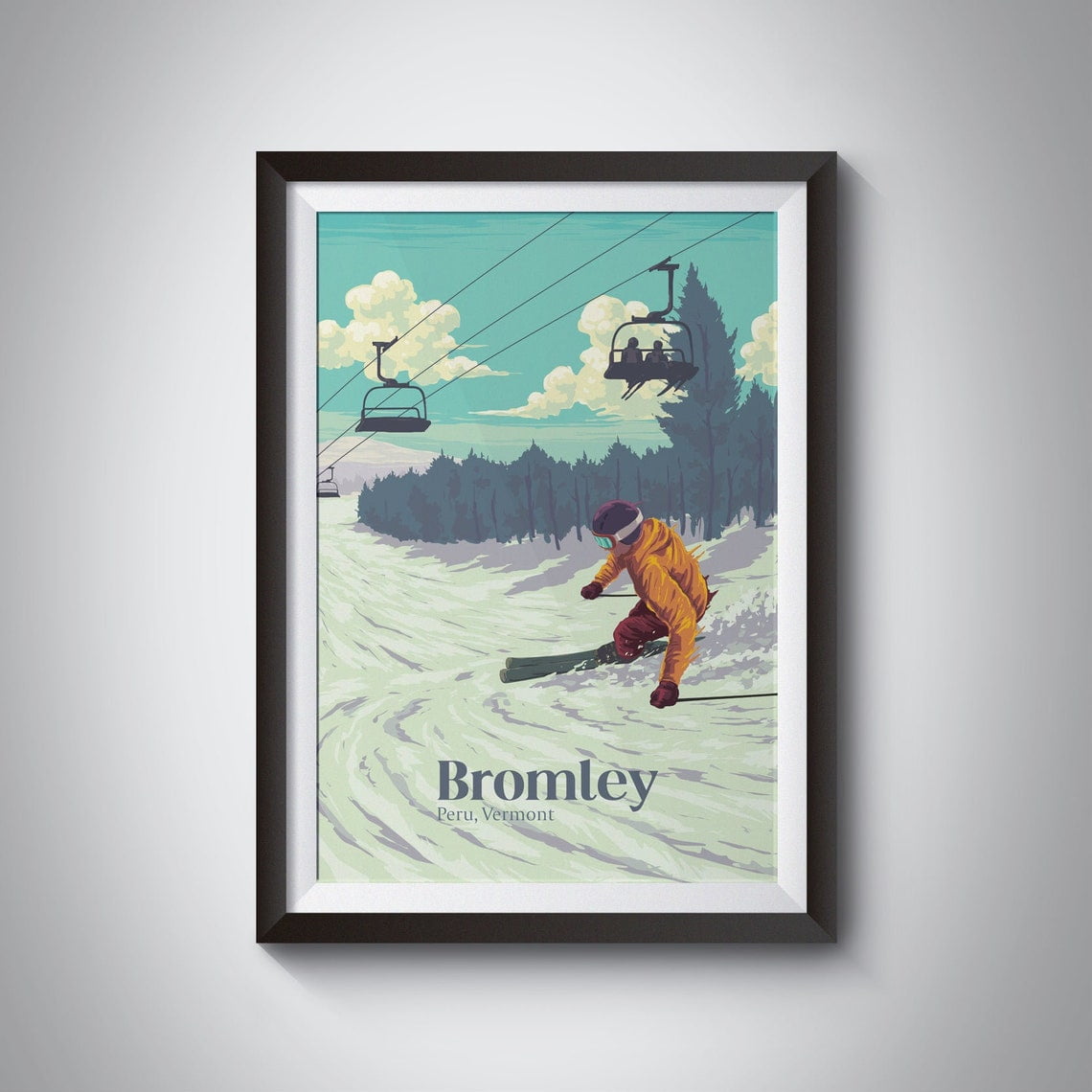 Bromley Vermont Ski Resort Poster 12x18 Unframed