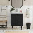 thumbnail image 1 of Bron 24" Freestanding Bathroom Vanity in Black Oak with Sink Top, 1 of 11