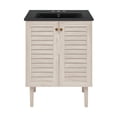 thumbnail image 1 of Bron 24" Freestanding Bathroom Vanity in White Oak with Black 3-Hole Centerset Sink Top, 1 of 7