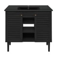thumbnail image 1 of Bron 36" Freestanding Bathroom Vanity in Black Oak with Black Sink Top, 1 of 7