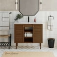 thumbnail image 1 of Bron 36" Freestanding Bathroom Vanity in Brown Oak with Sink Top, 1 of 11