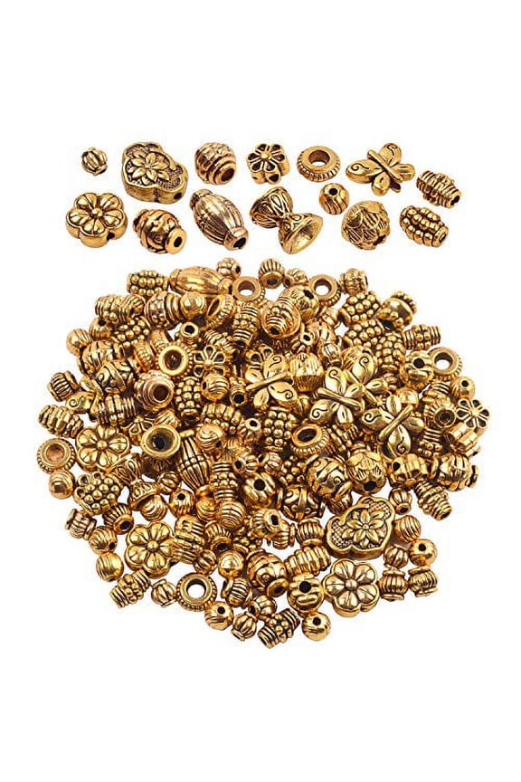 100 Gram(About 150-200pcs) Antique Gold Spacer Beads Charm Bead Spacers Jewelry Findings Accessories for Bracelet Necklace Jewelry Making