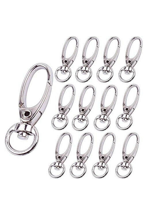 Pack of 50 D Swivel Trigger Clips Hooks Metal Key Ring Lobster Clasps